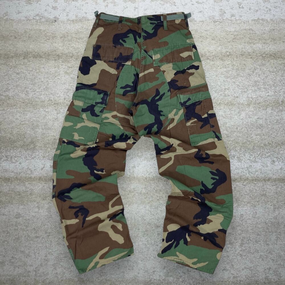 Vintage 90s Military Tactical Pants 26x28 Baggy Wide Leg Woodland Camo Cargos